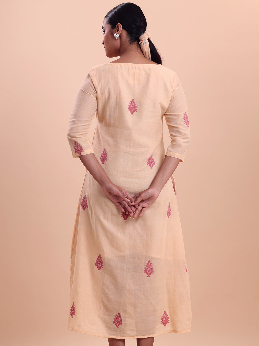 Jamdani wrap Dress- Chandan