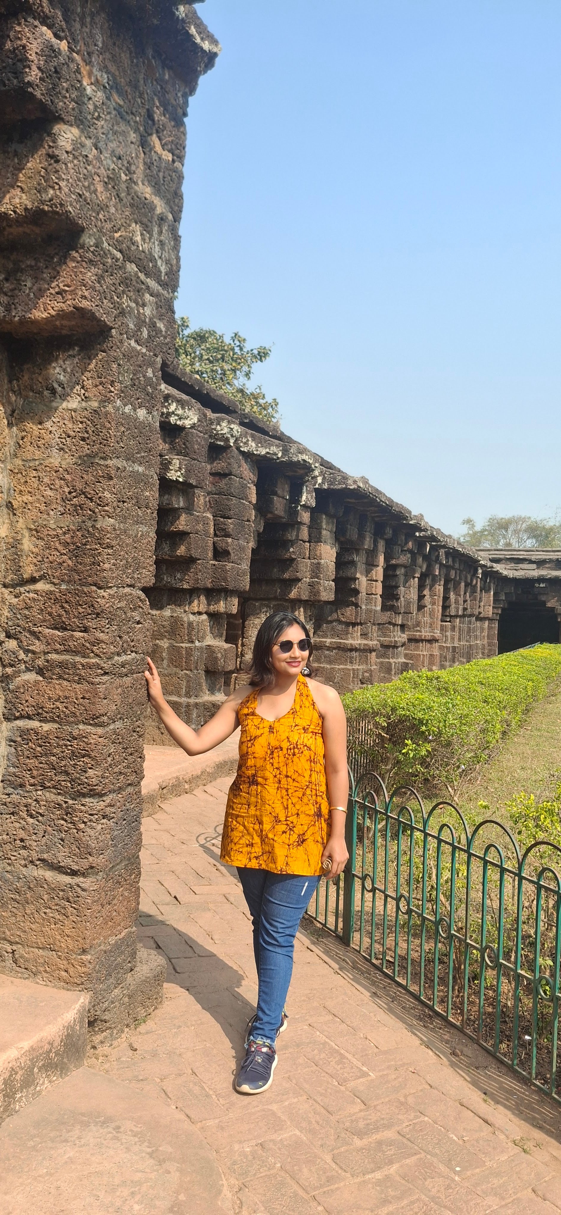 BLOUSON WOMEN COTTON BATIK A-LINE SHORT KURTI- BURNT ORANGE