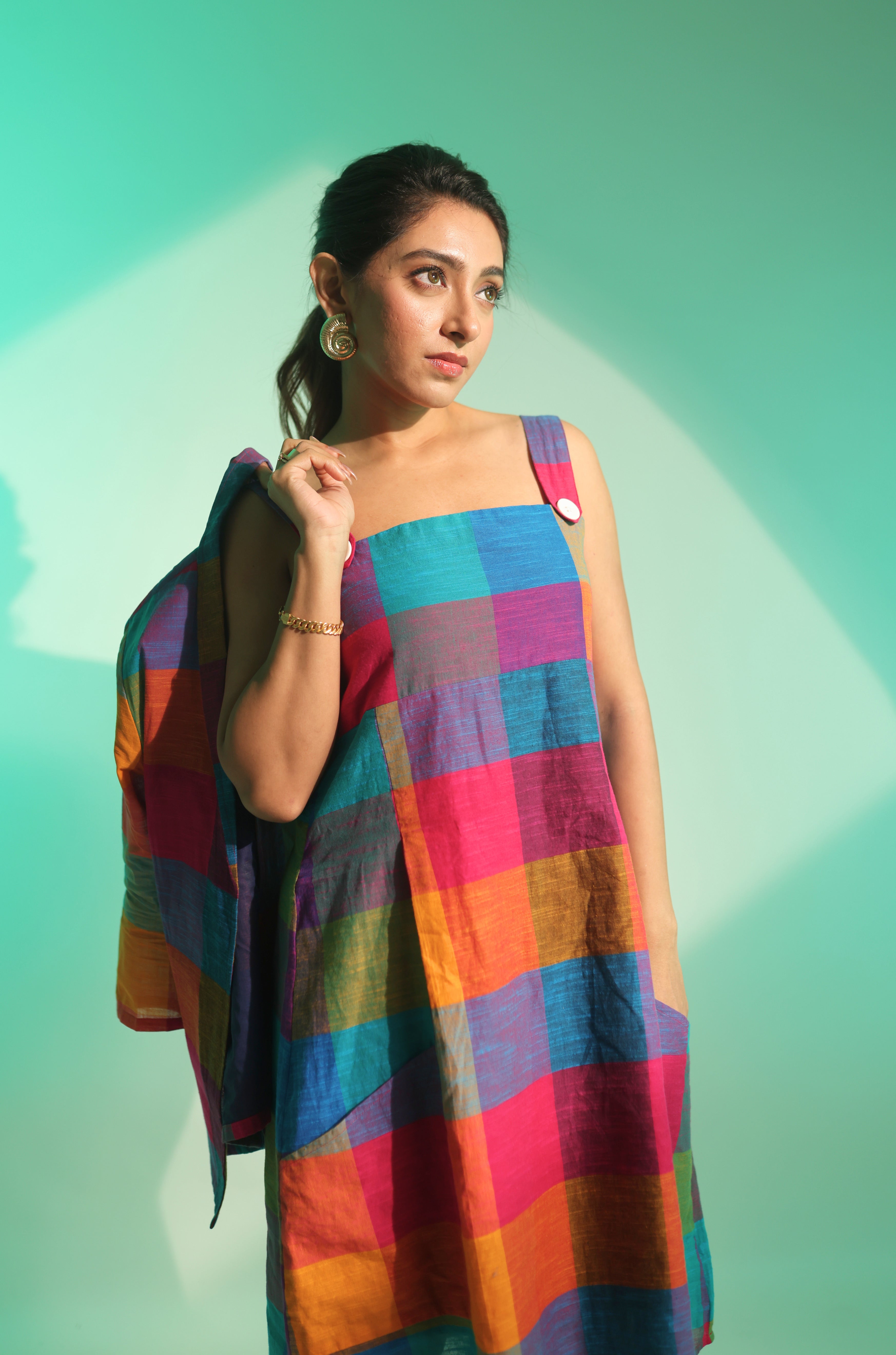 BLOUSON WOMEN COTTON PRISM CHECK DRESS