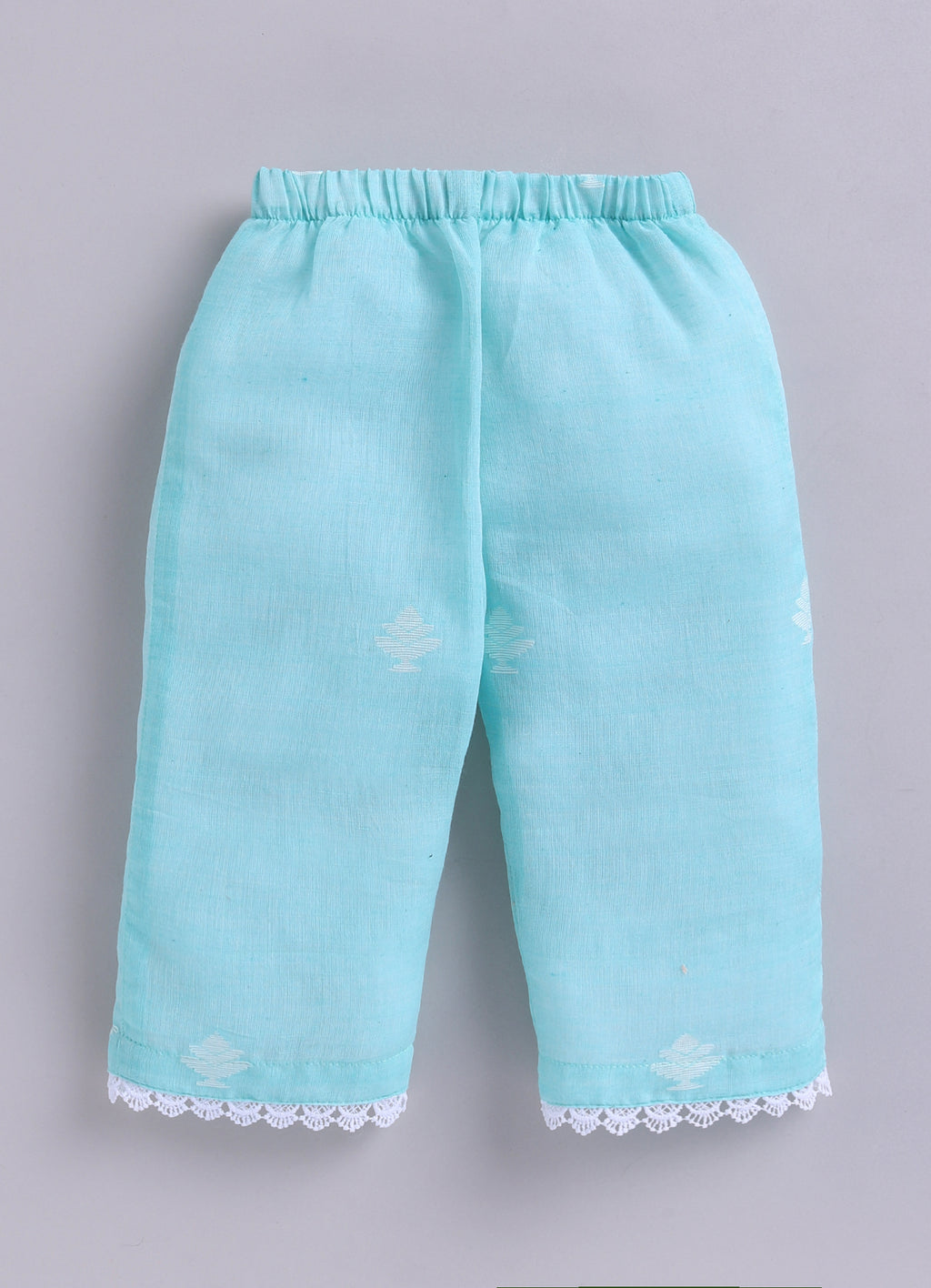 KIDS HANLOOM JAMDANI CO-ORD SET- MINT GREEN