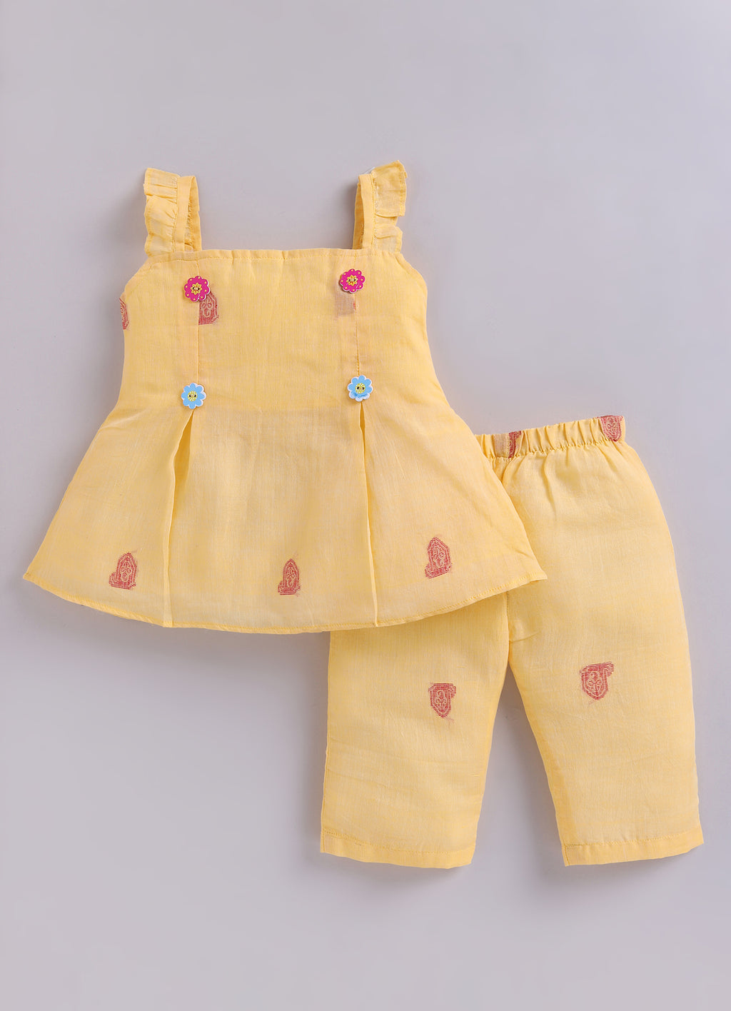 KIDS HANLOOM JAMDANI CO-ORD SET- CREAM