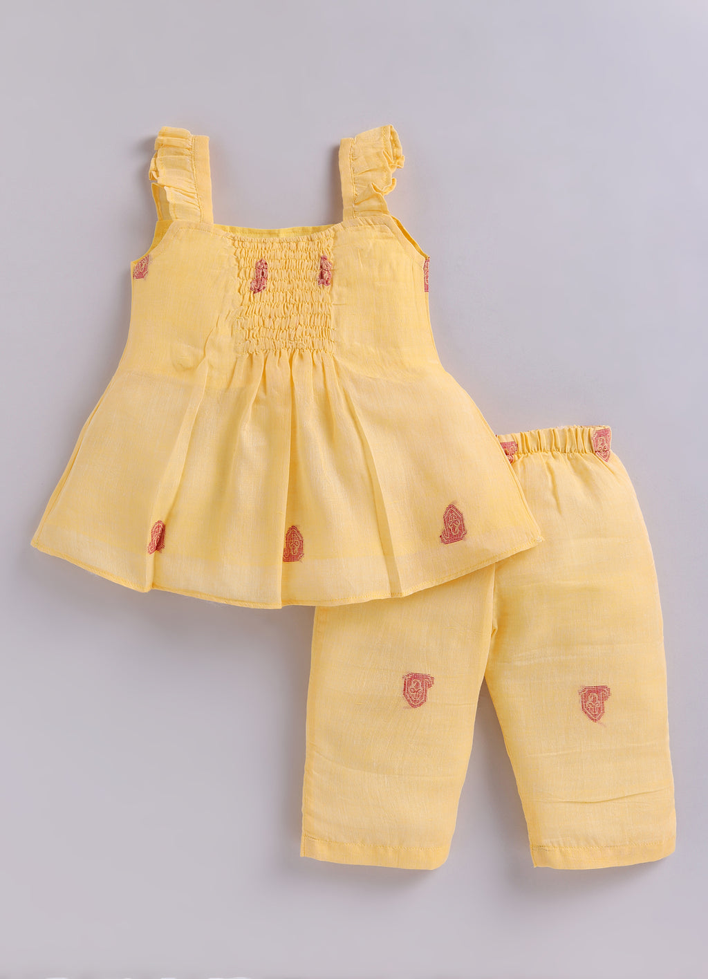 KIDS HANLOOM JAMDANI CO-ORD SET- CREAM