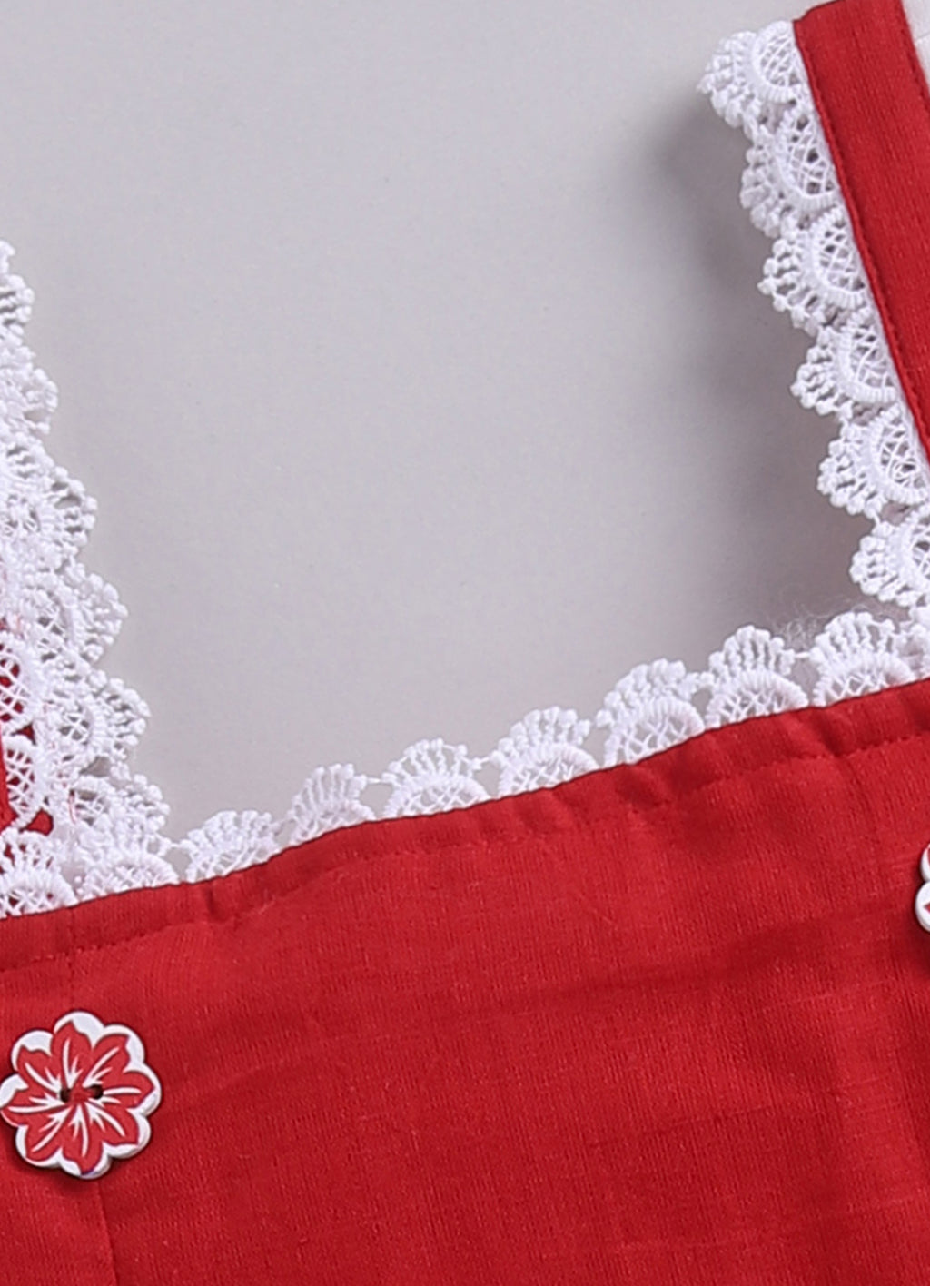 KIDS HANDLOOM JAMDANI CO-ORD SET- RED & WHITE