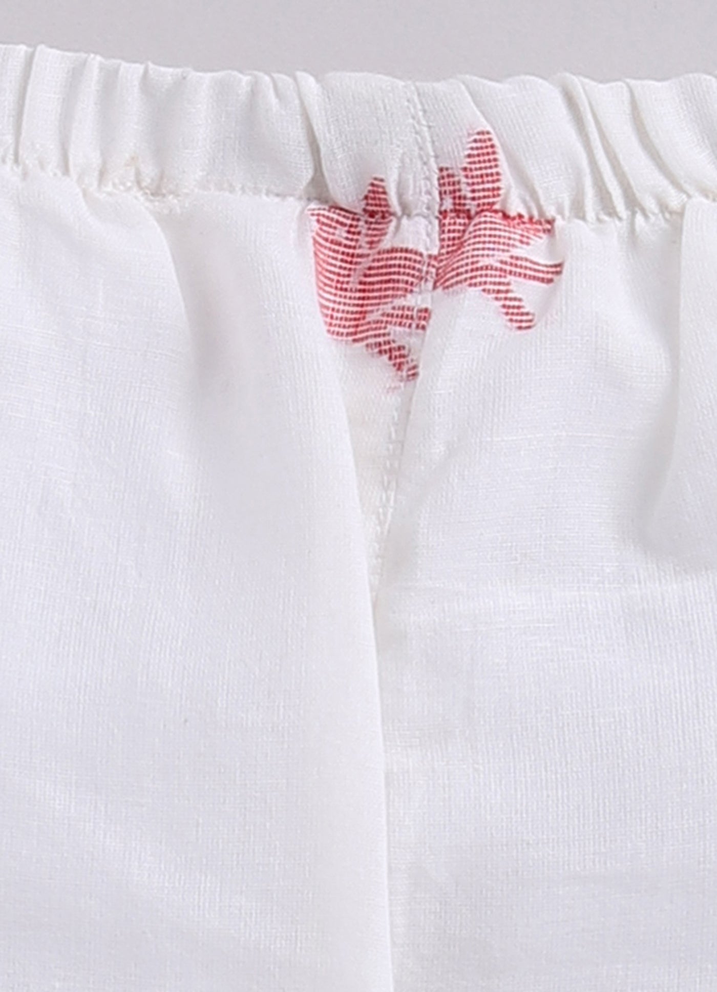 KIDS HANDLOOM JAMDANI CO-ORD SET- RED & WHITE