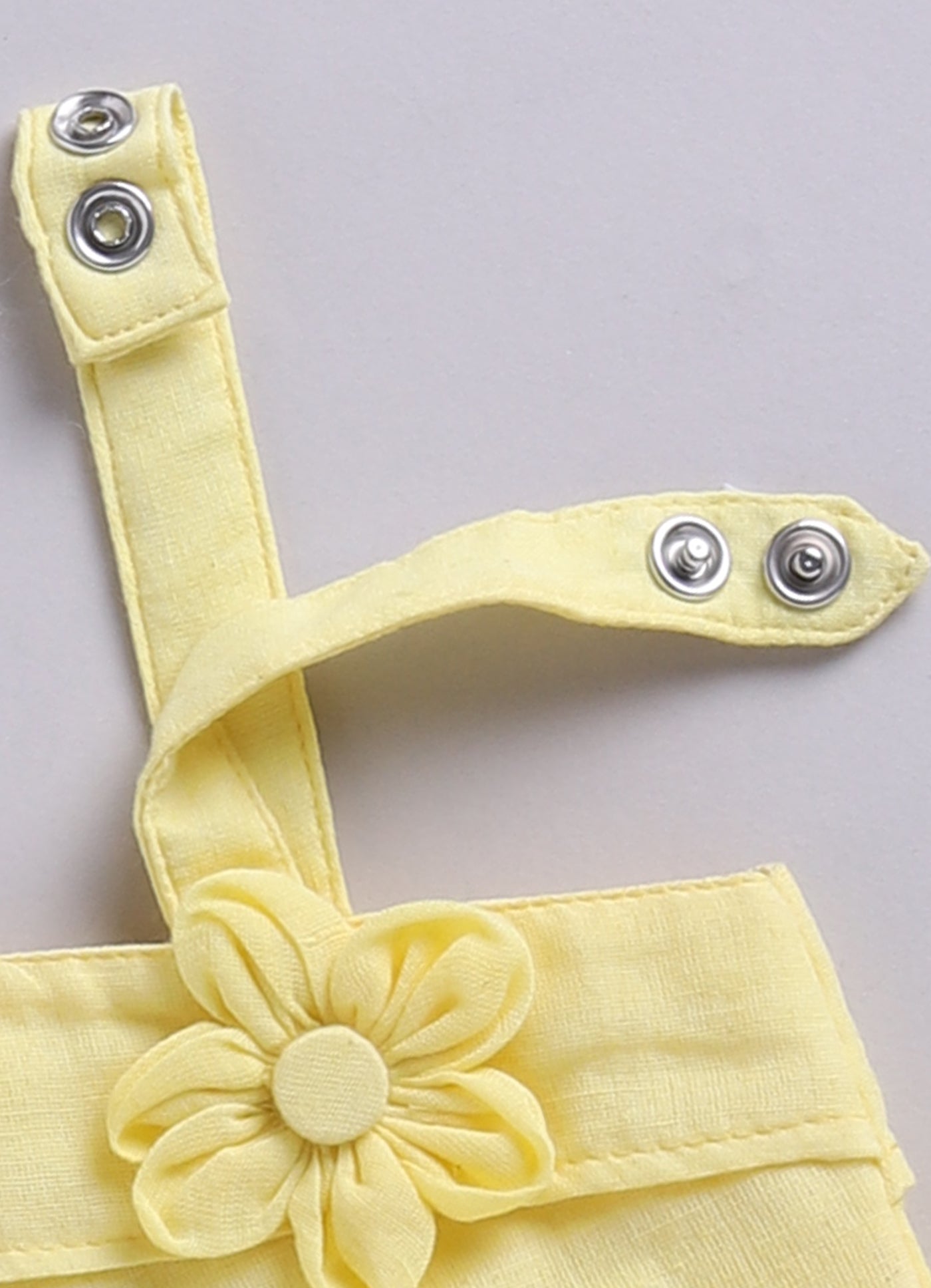 COTTON HANDLOOM JAMDANI BABY DRESS- YELLOW