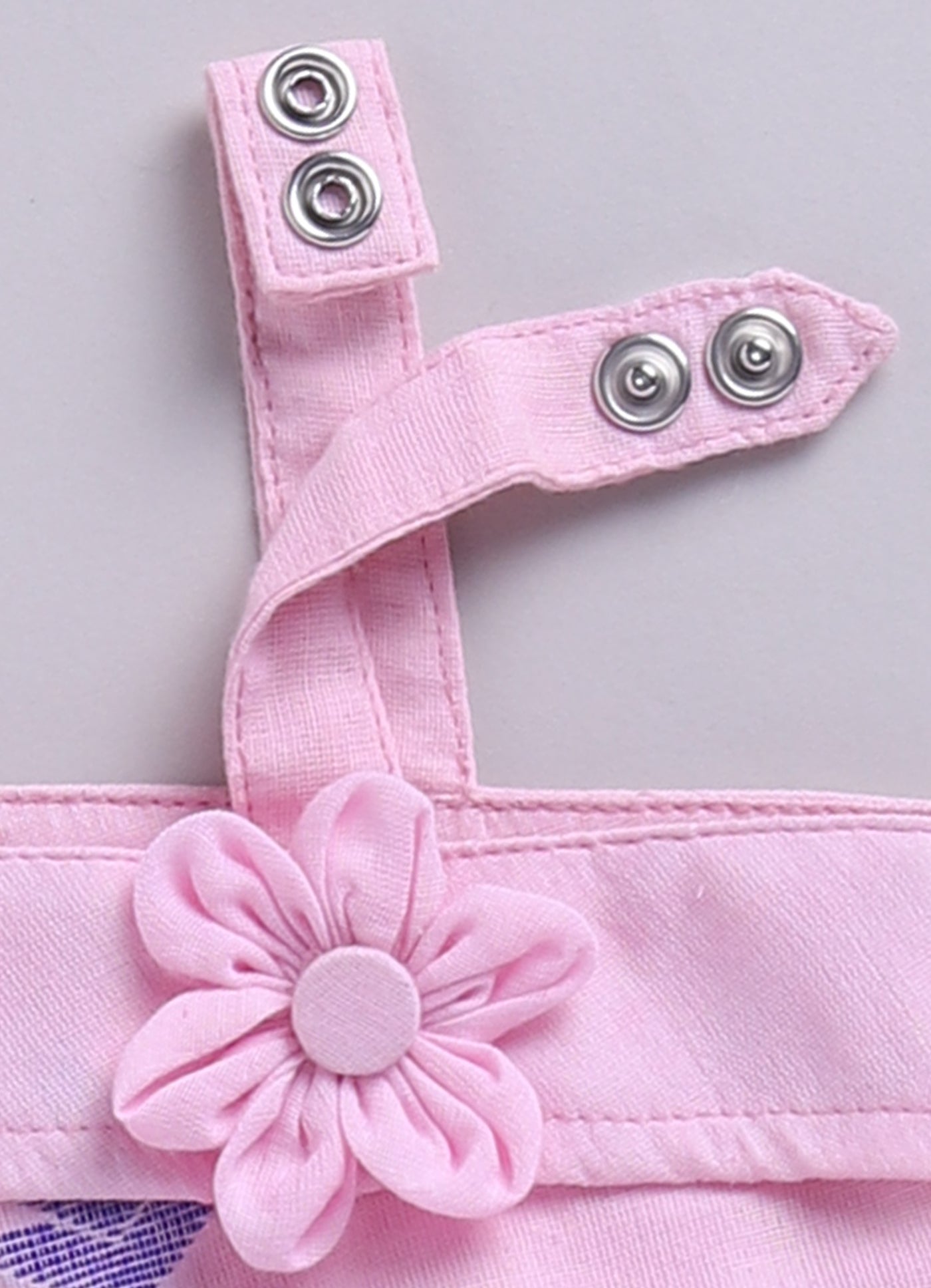 KIDS HANDLOOM JAMDANI FROCK-Baby Pink