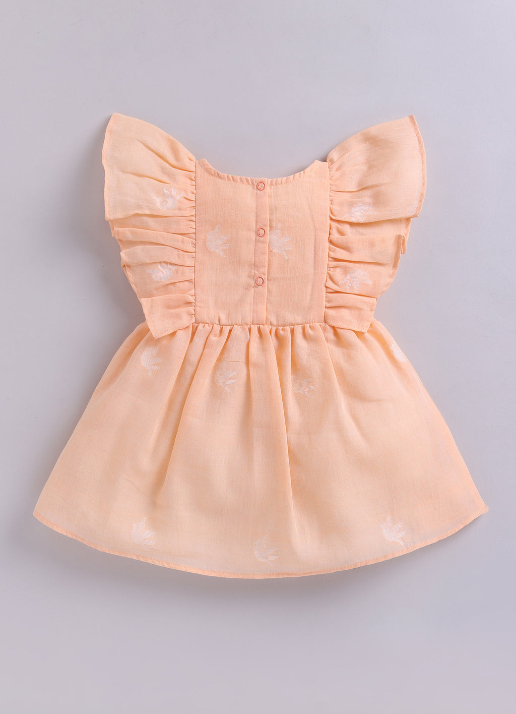 KIDS JAMDANI FLARE DRESS- CREAM