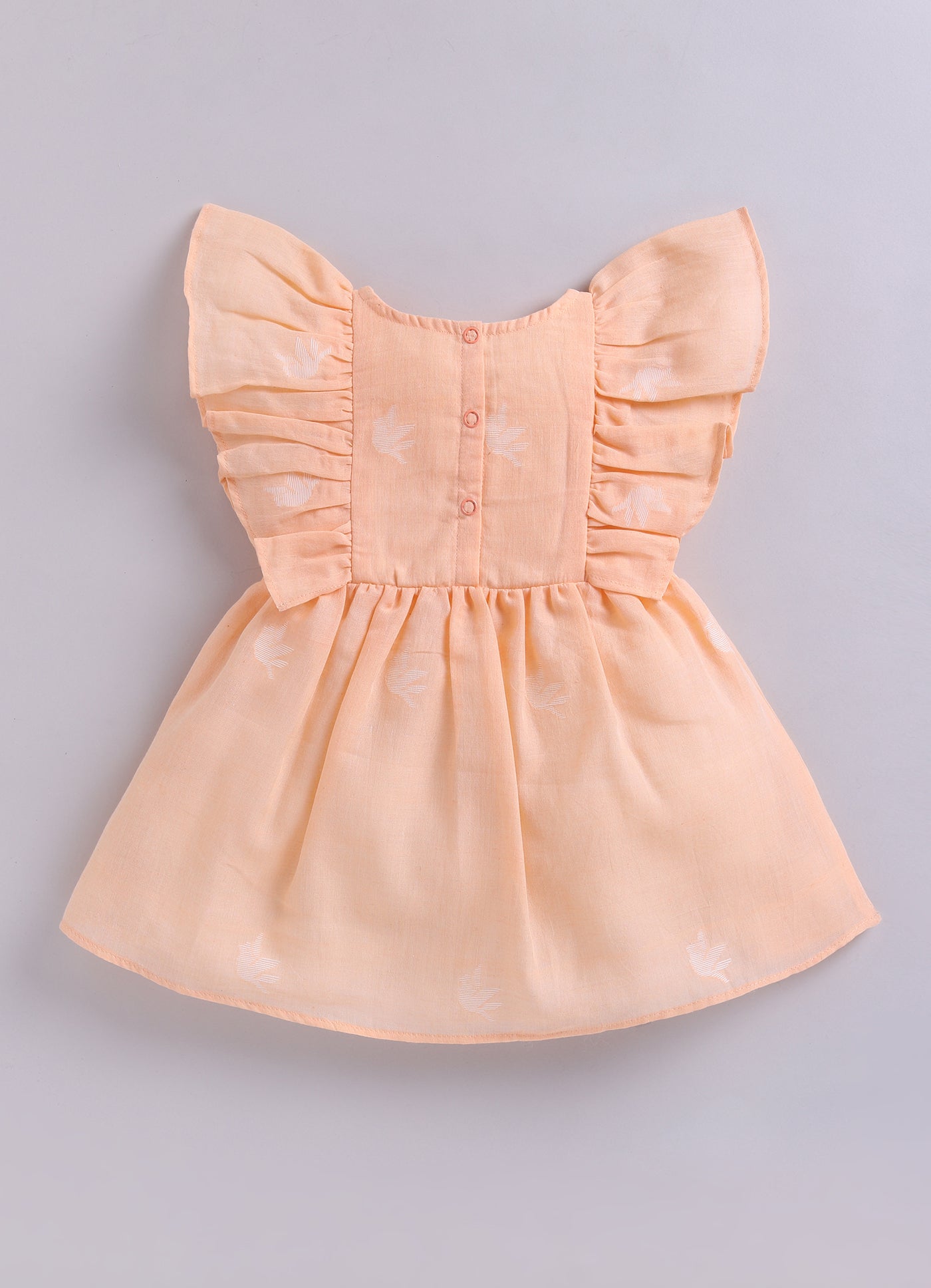 KIDS JAMDANI FLARE DRESS- CREAM