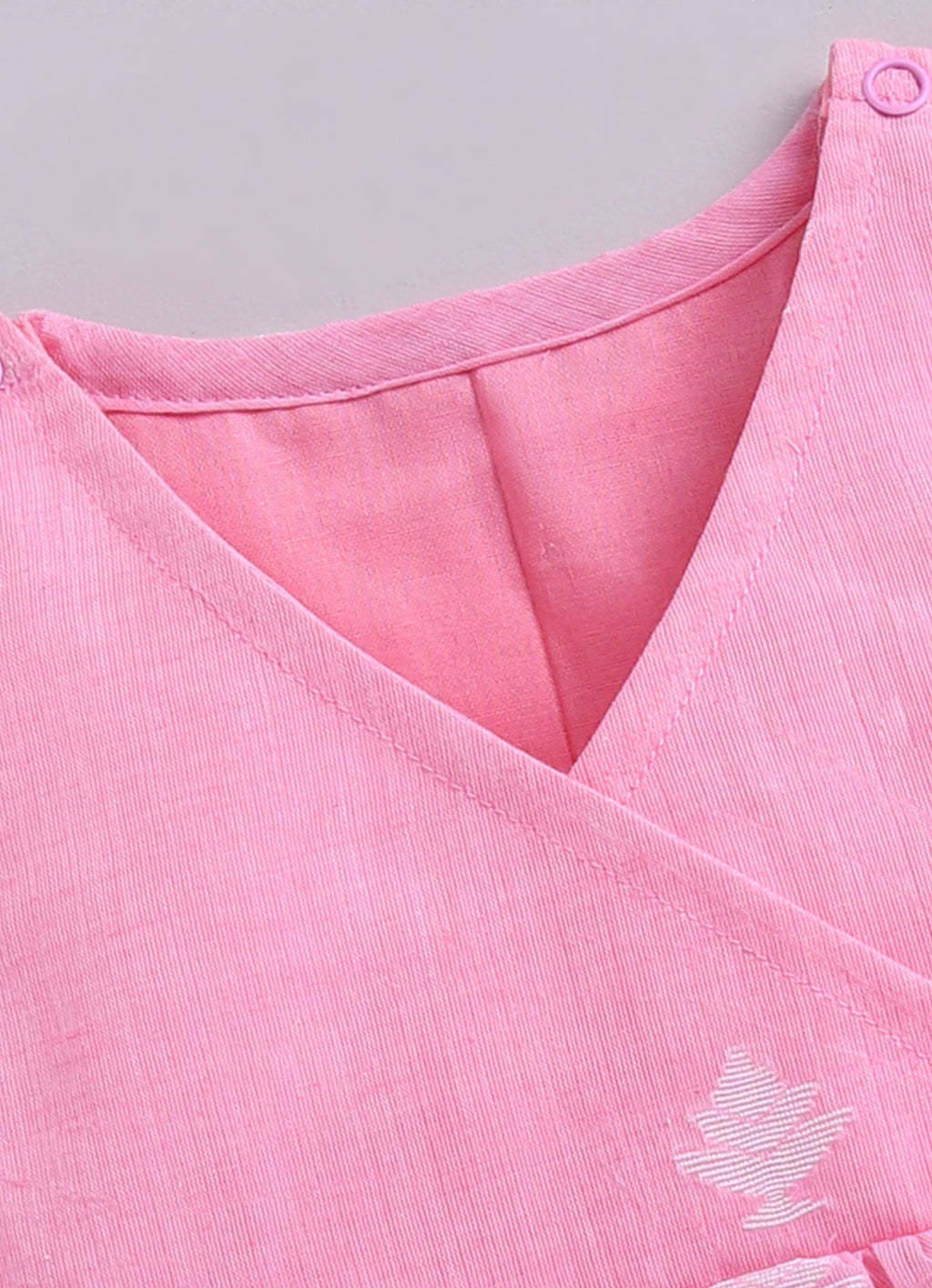 KIDS HANDLOOM JAMDANI FLARE DRESS- PINK