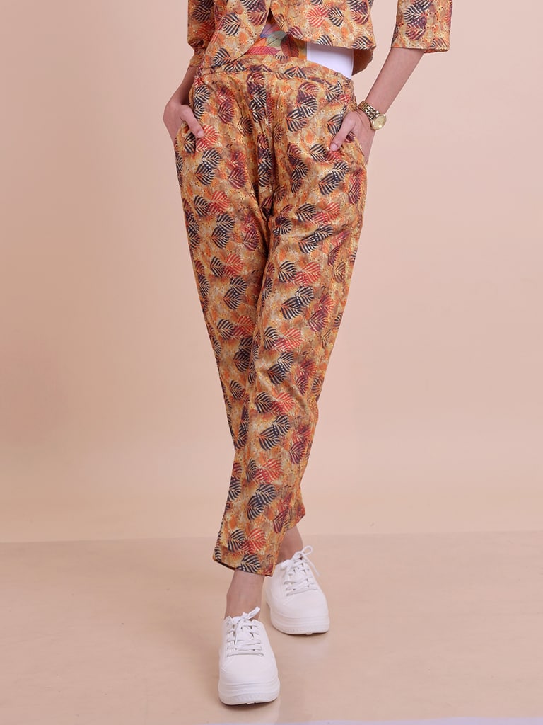 Blouson Women Cotton Hakoba Digital Printed Shrug Set