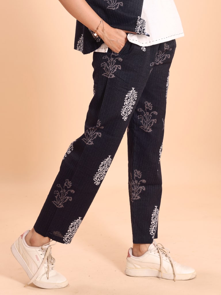 BLOUSON WOMEN COTTON PRINTED SLEEVELESS SHRUG SET