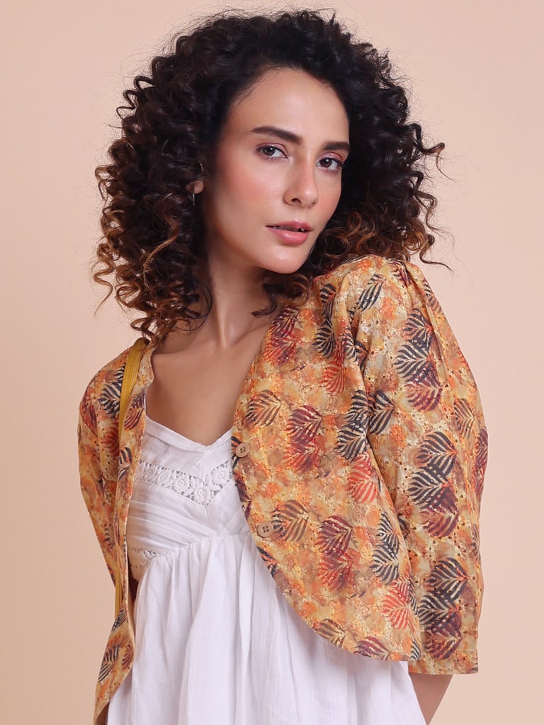 BLOUSON WOMEN COTTON DIGITAL PRINTED SHRUG