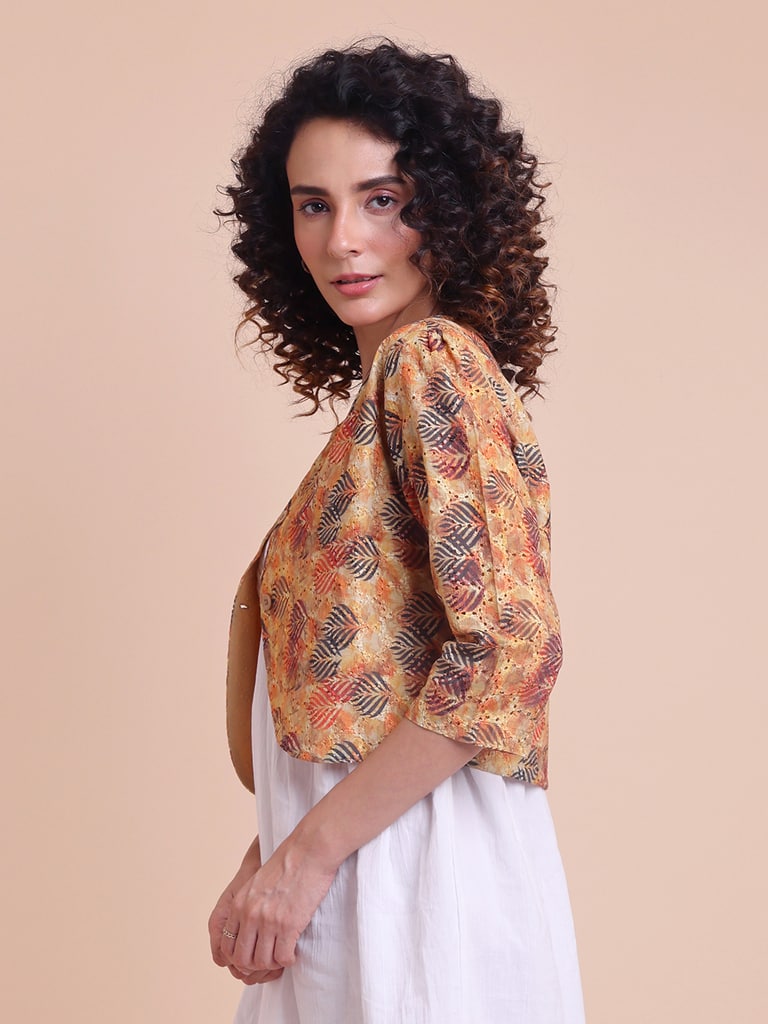 BLOUSON WOMEN COTTON DIGITAL PRINTED SHRUG