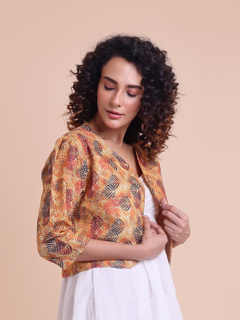 BLOUSON WOMEN COTTON DIGITAL PRINTED SHRUG