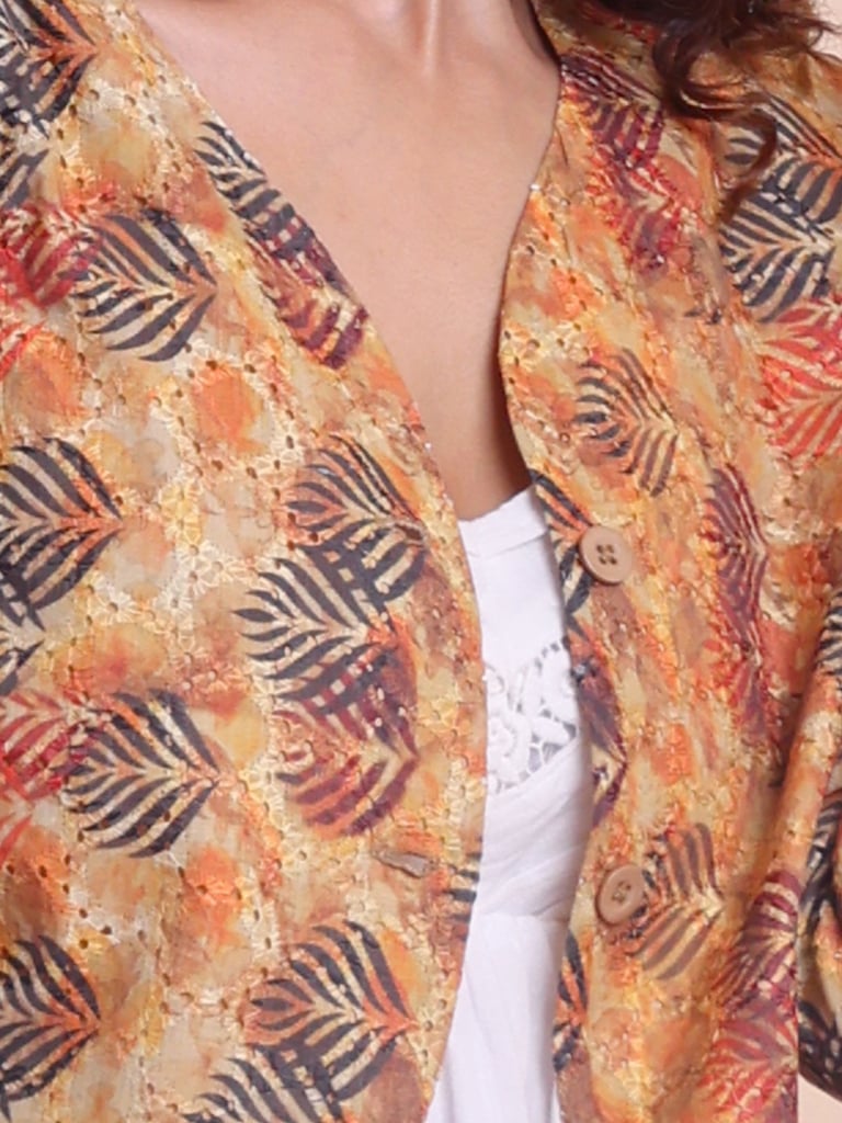 BLOUSON WOMEN COTTON DIGITAL PRINTED SHRUG