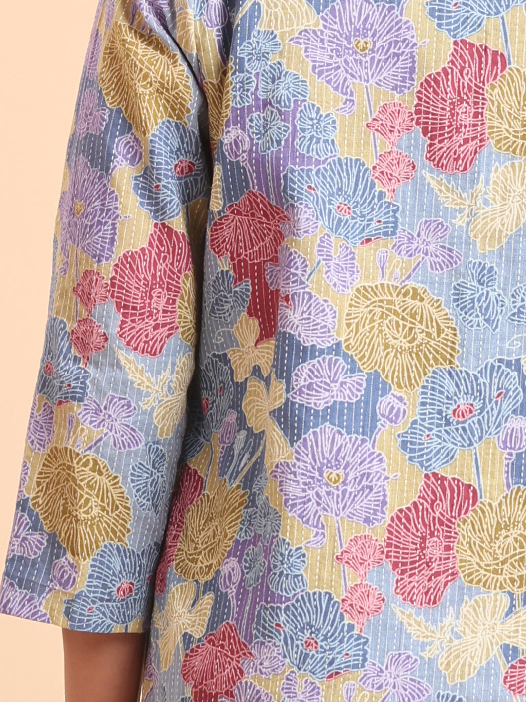 BLOUSON'S COTTON PRINTED POWDER BLUE BLAZER