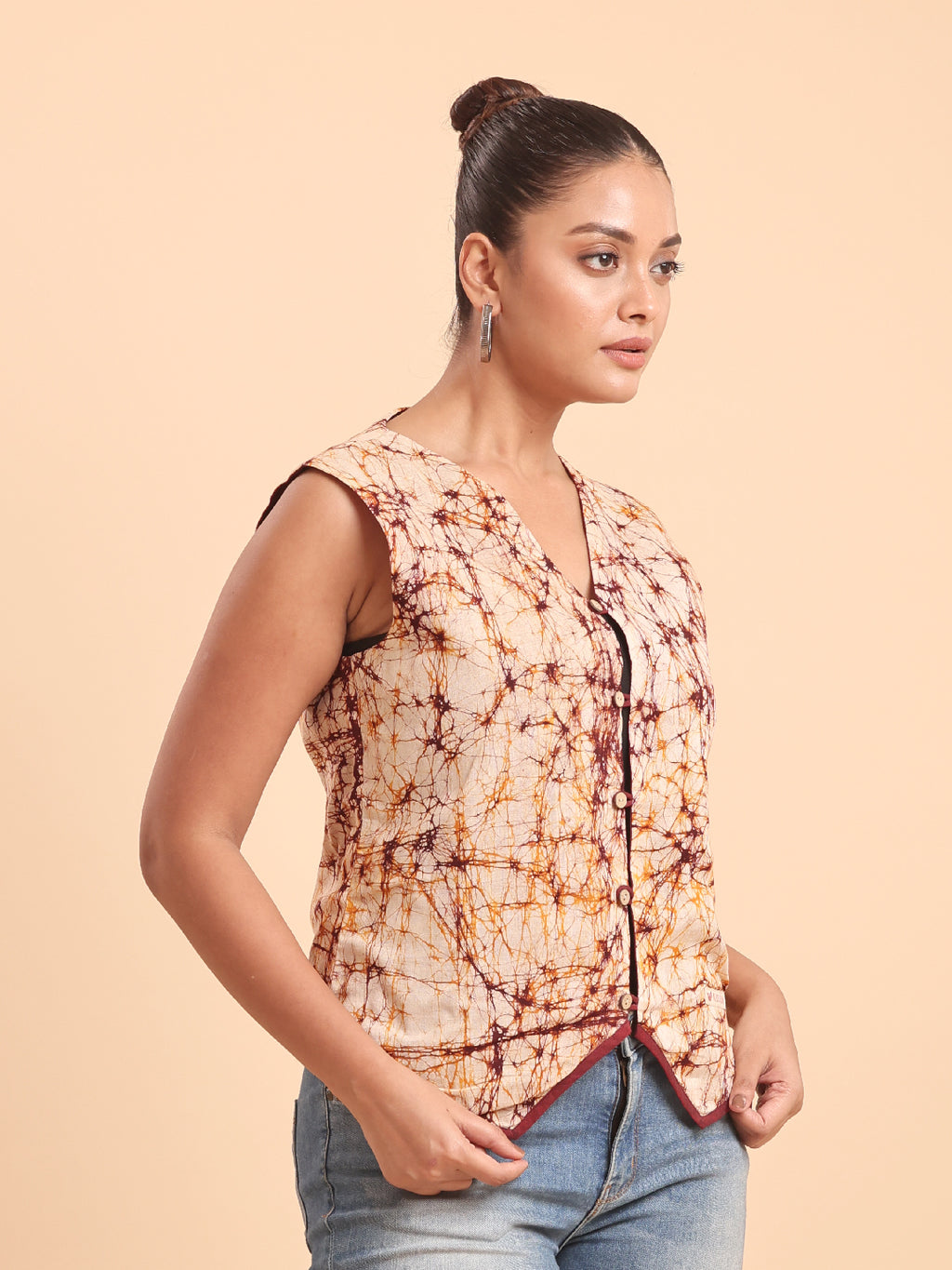 BATIK PRINT COTTON WAISTCOAT