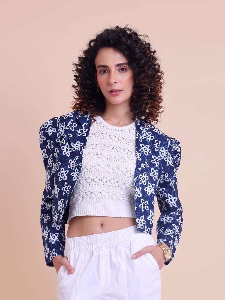 BLOUSON WOMEN COTTON PRINTED SHRUG