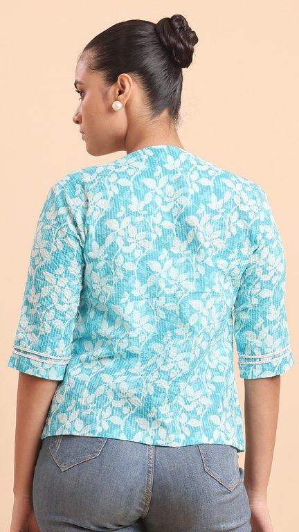 BLOUSON SKY BLUE PRINTED JACKET