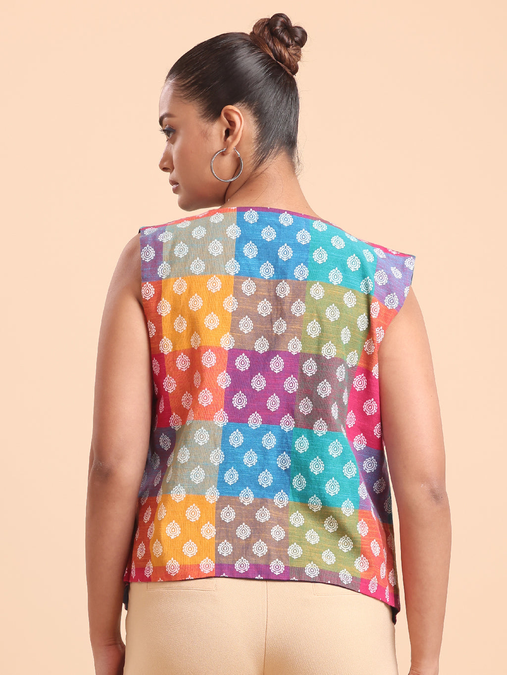 BLOUSON's COTTON PRINTED MULTICOLOURED VEST