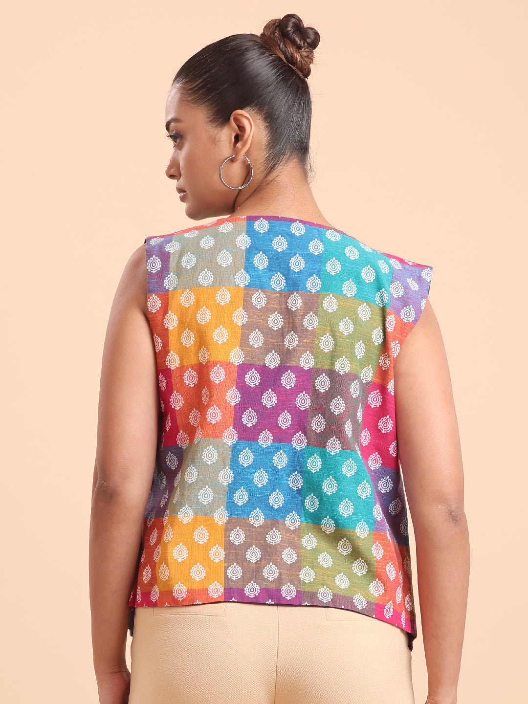 BLOUSON's COTTON PRINTED MULTICOLOURED VEST