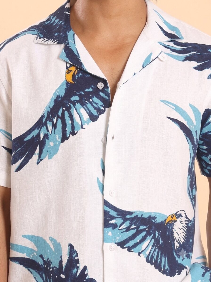Men's printed handspun cotton casual half shirts