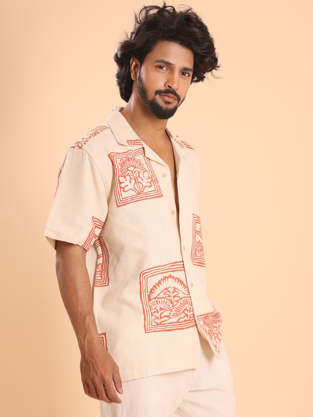 Men's Handspun Cotton Casual Half Shirt