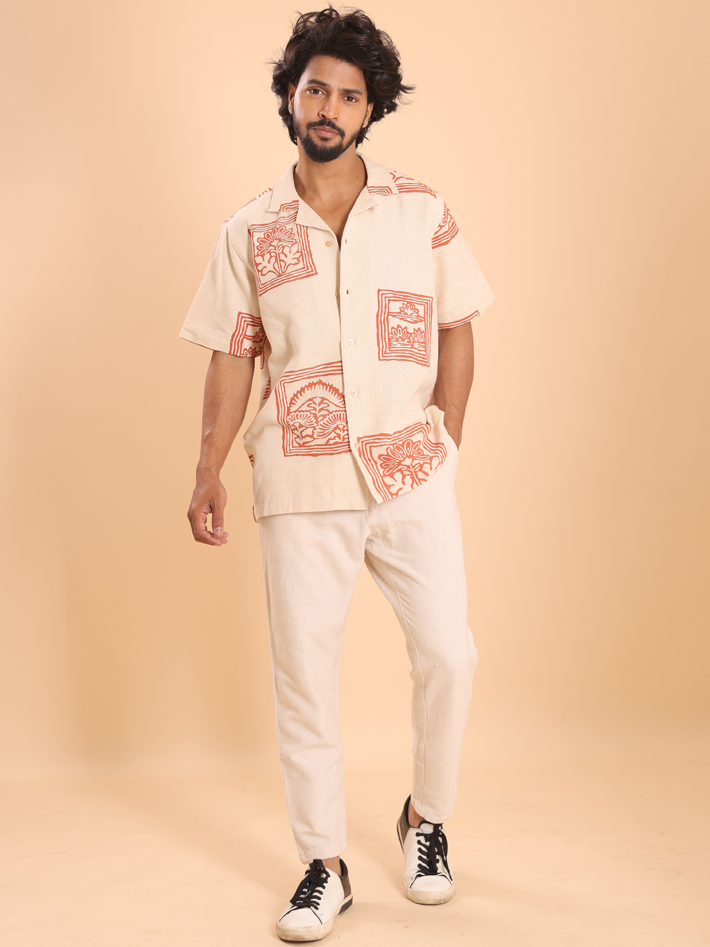 Men's Handspun Cotton Casual Half Shirt