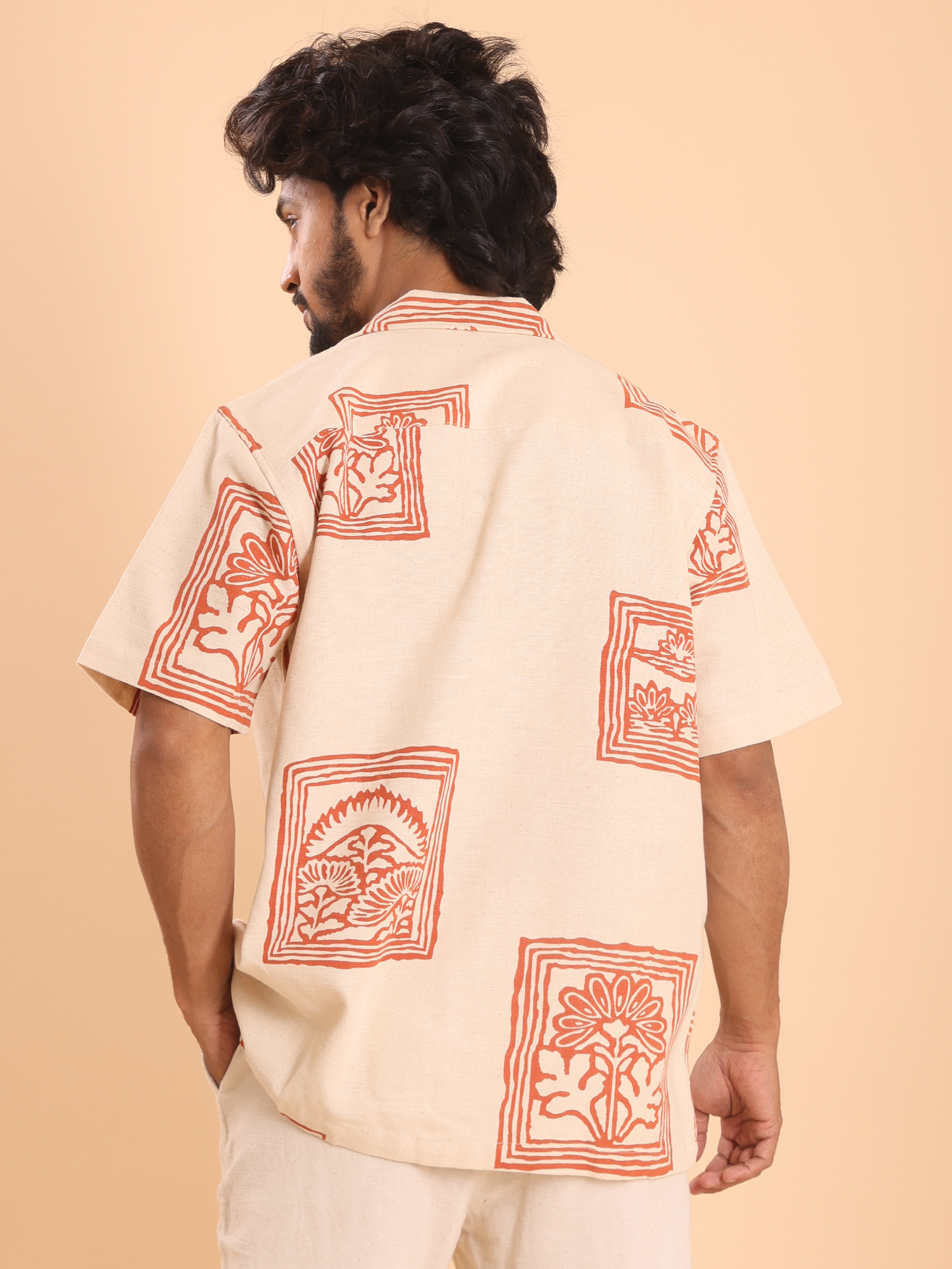 Men's Handspun Cotton Casual Half Shirt