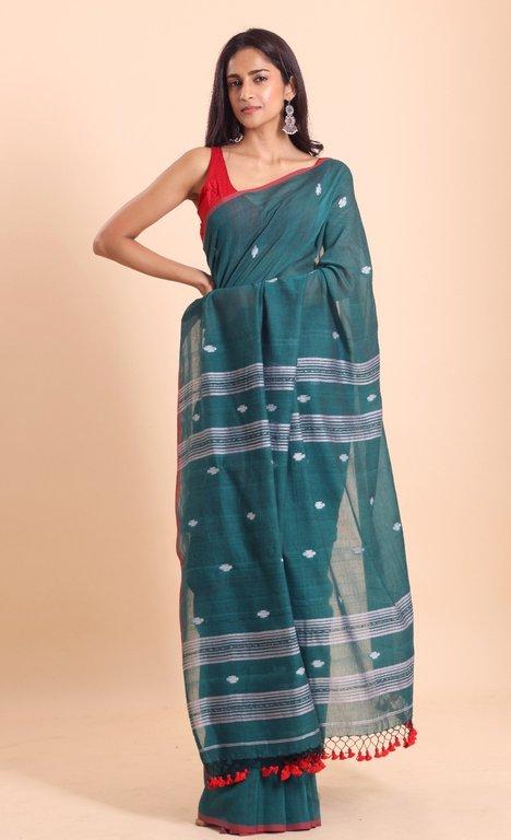 Handloom Malmal Buti jamdani saree
