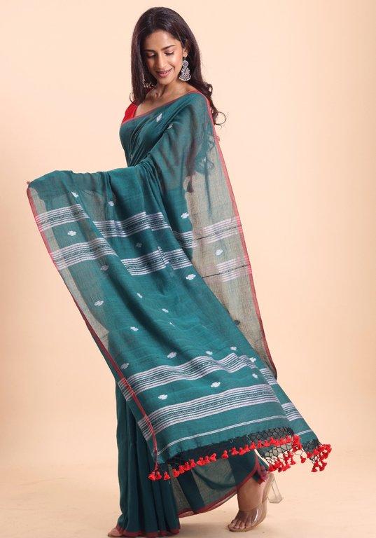 Handloom Malmal Buti jamdani saree