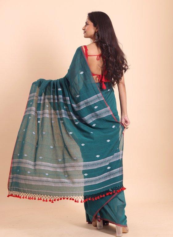 Handloom Malmal Buti jamdani saree