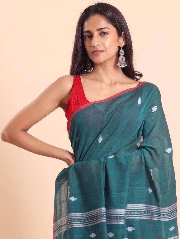 Handloom Malmal Buti jamdani saree