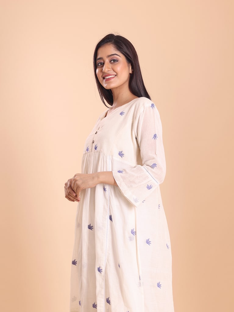 BLOUSON JAMDANI EMPIRE GATHERED ETHNIC KURTI