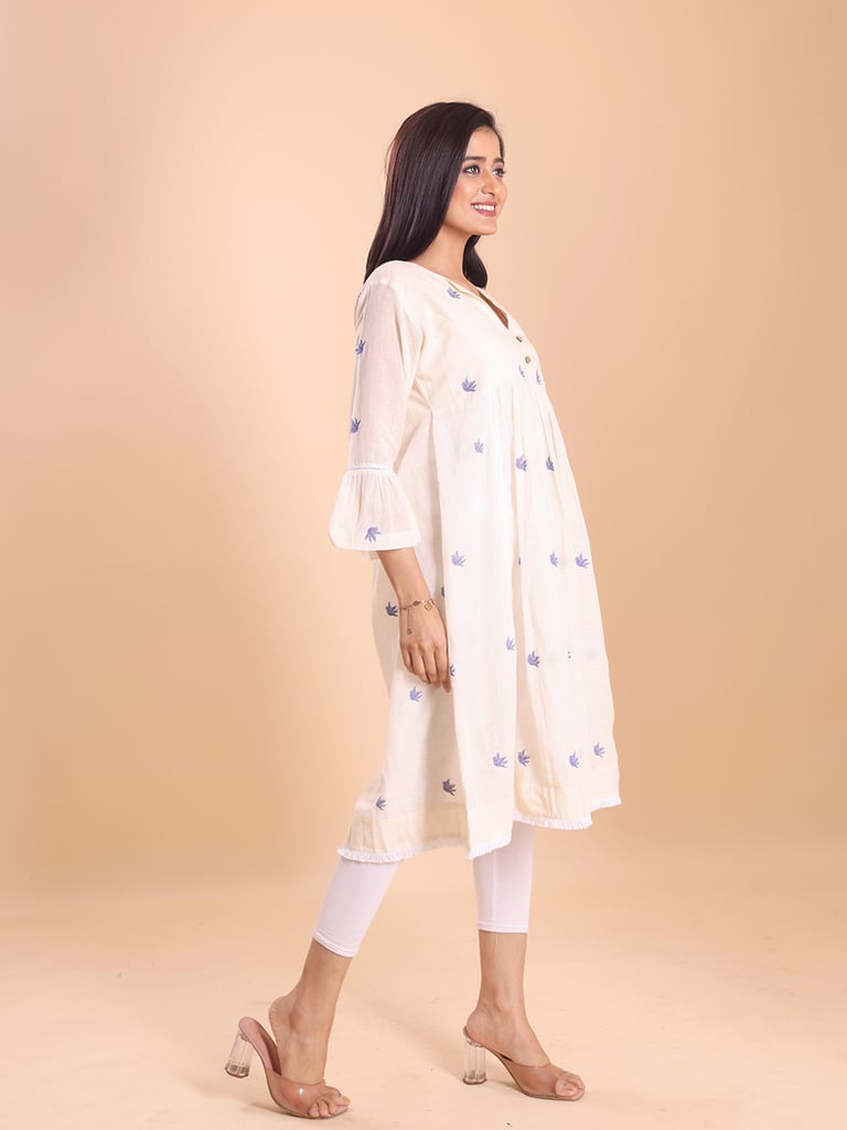 BLOUSON JAMDANI EMPIRE GATHERED ETHNIC KURTI