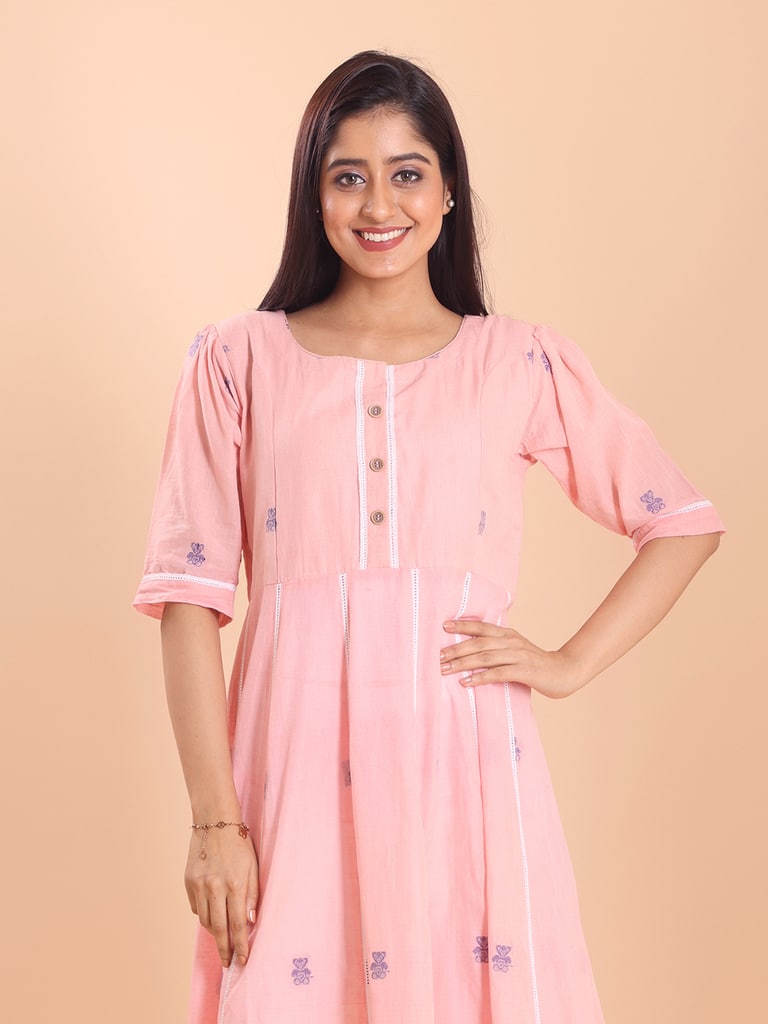BLOUSON JAMDANI ANARKALI MIDI DRESS