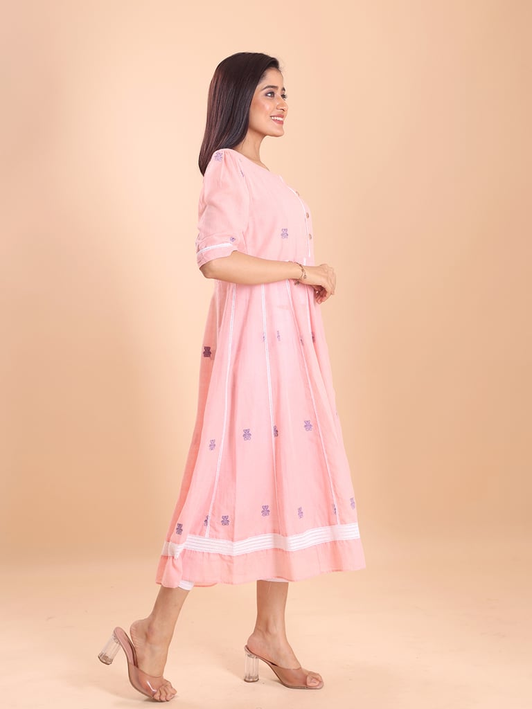 BLOUSON JAMDANI ANARKALI MIDI DRESS