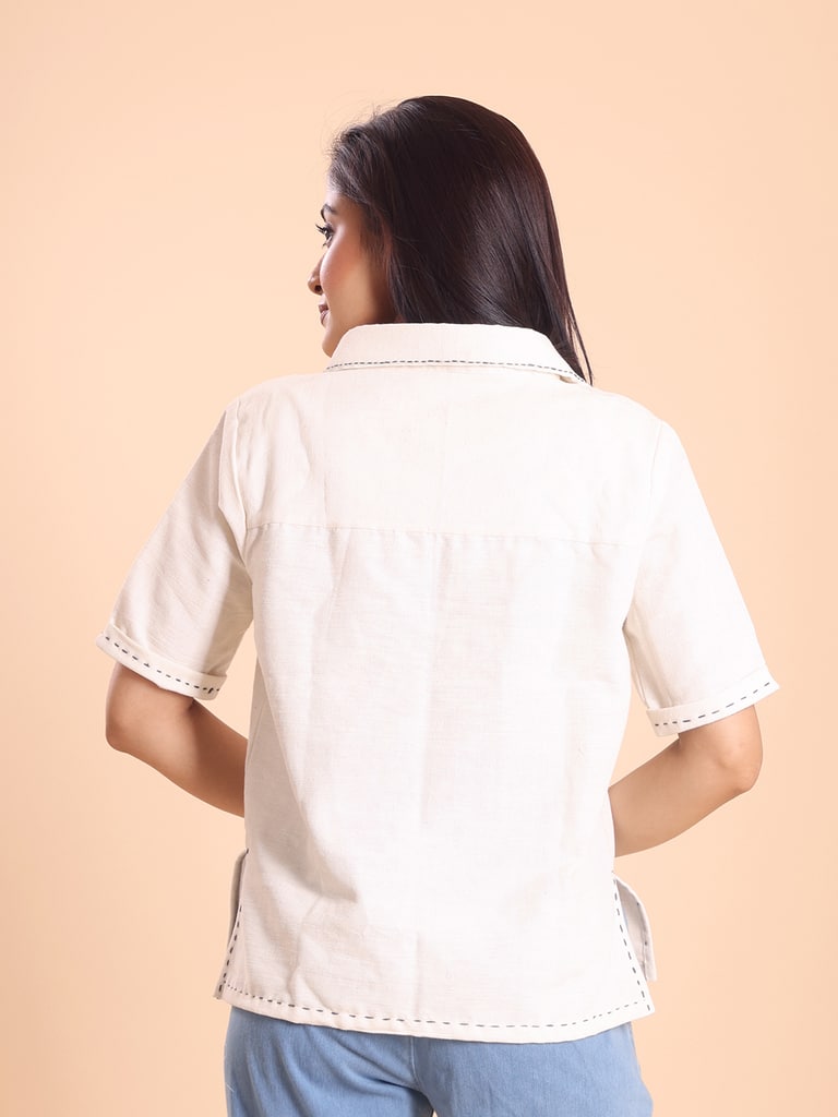 BLOUSON WOMEN HANDSPUN COTTON HAND EMBROIDERED TOP