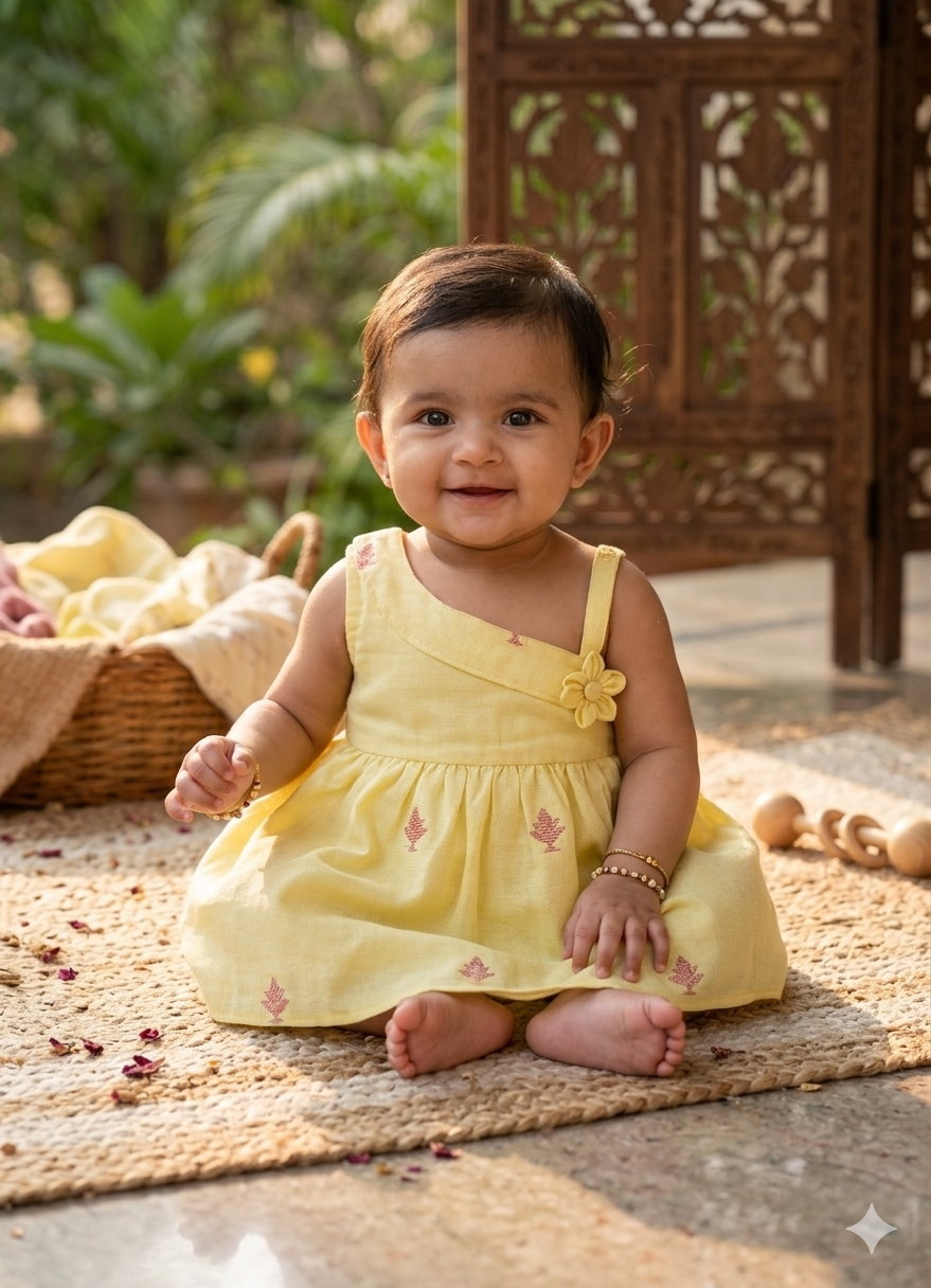 Jamdani Baby Dress in Cotton
