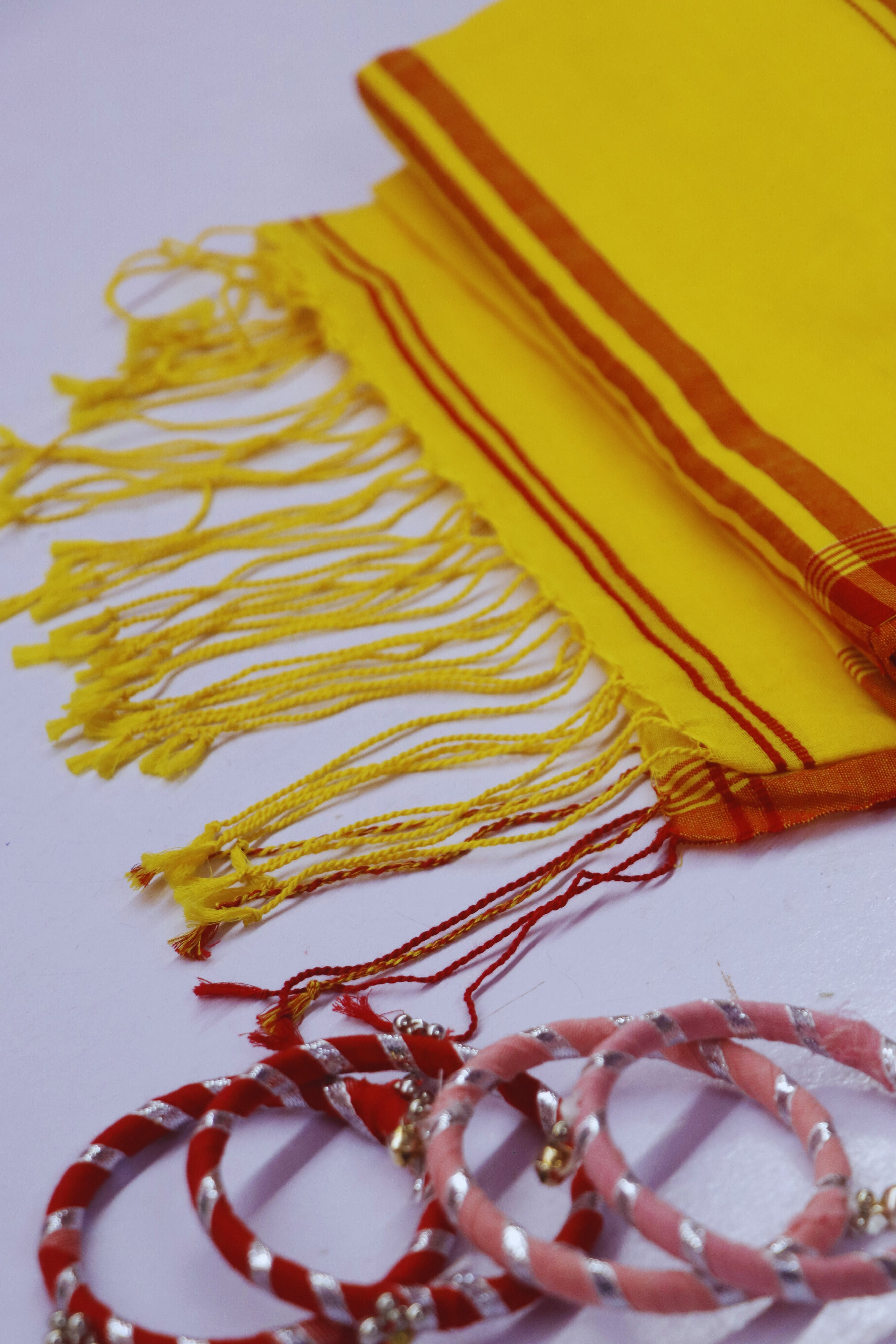 Handloom New Charpati Jamdani Saree - Yellow