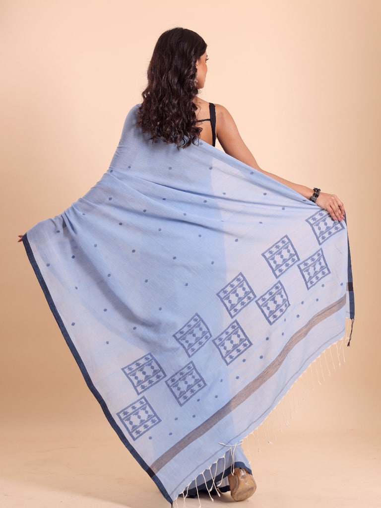 Handloom Starbox Jamdani Saree - Star Light