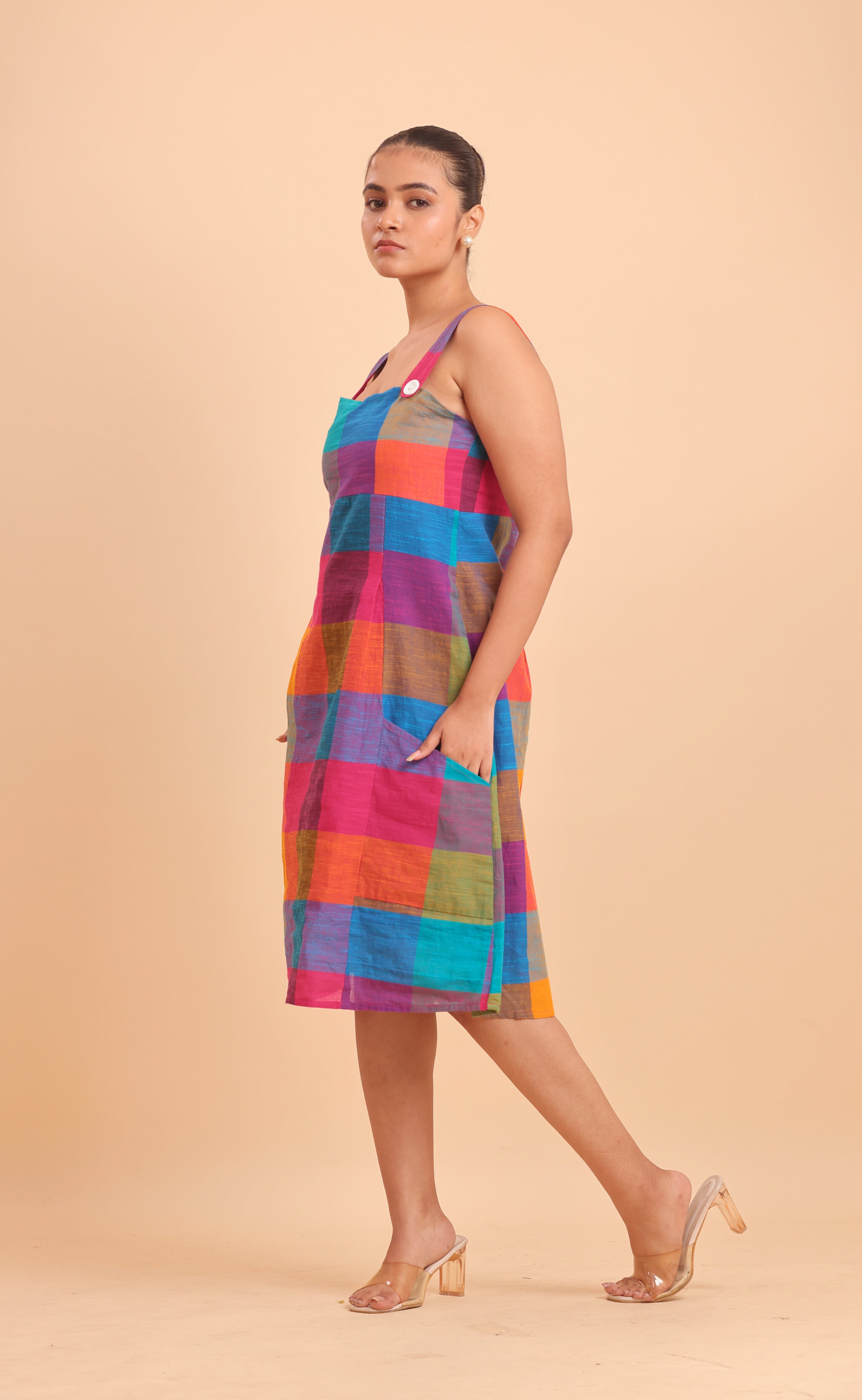 BLOUSON WOMEN COTTON PRISM CHECK DRESS