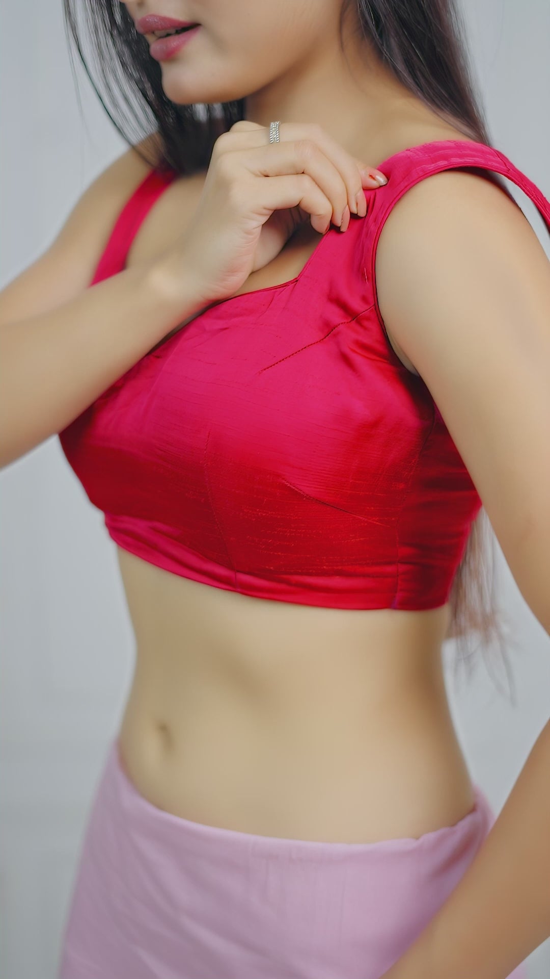 Handloom Mina Buti Jamdani Saree - Crystal Rose