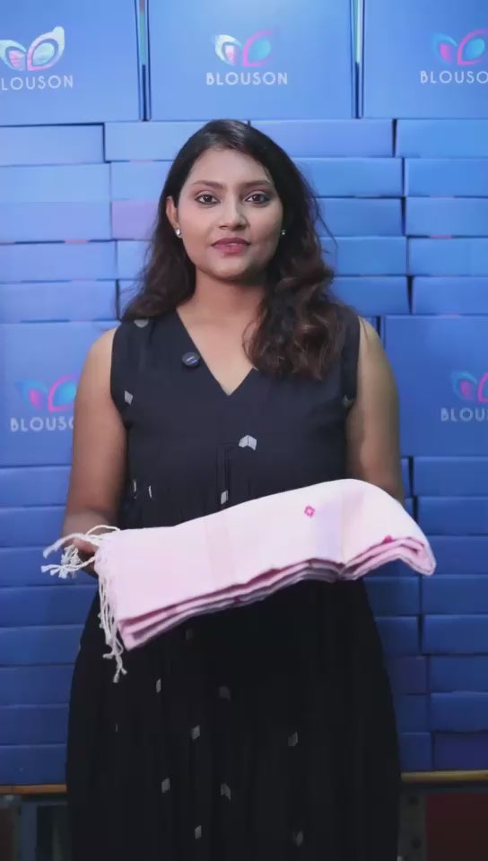 Handloom Cotton Happy Bird Jamdani Saree - Black