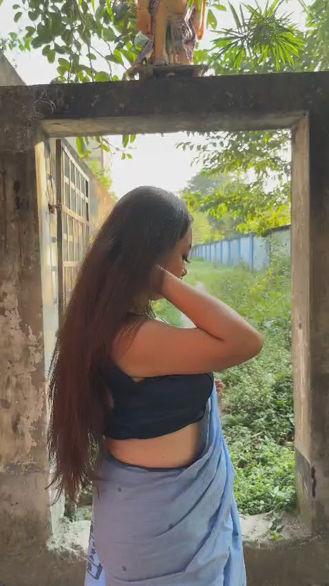 Handloom Starbox Jamdani Saree - Star Light