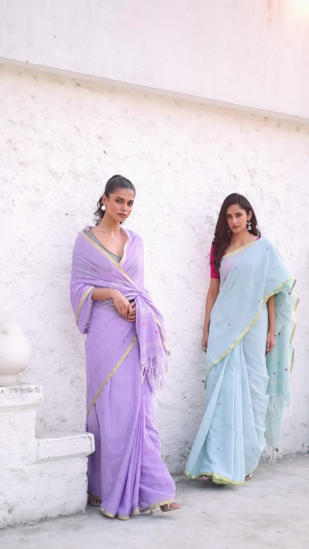 Handloom Mina Buti Jamdani Saree - Mauve