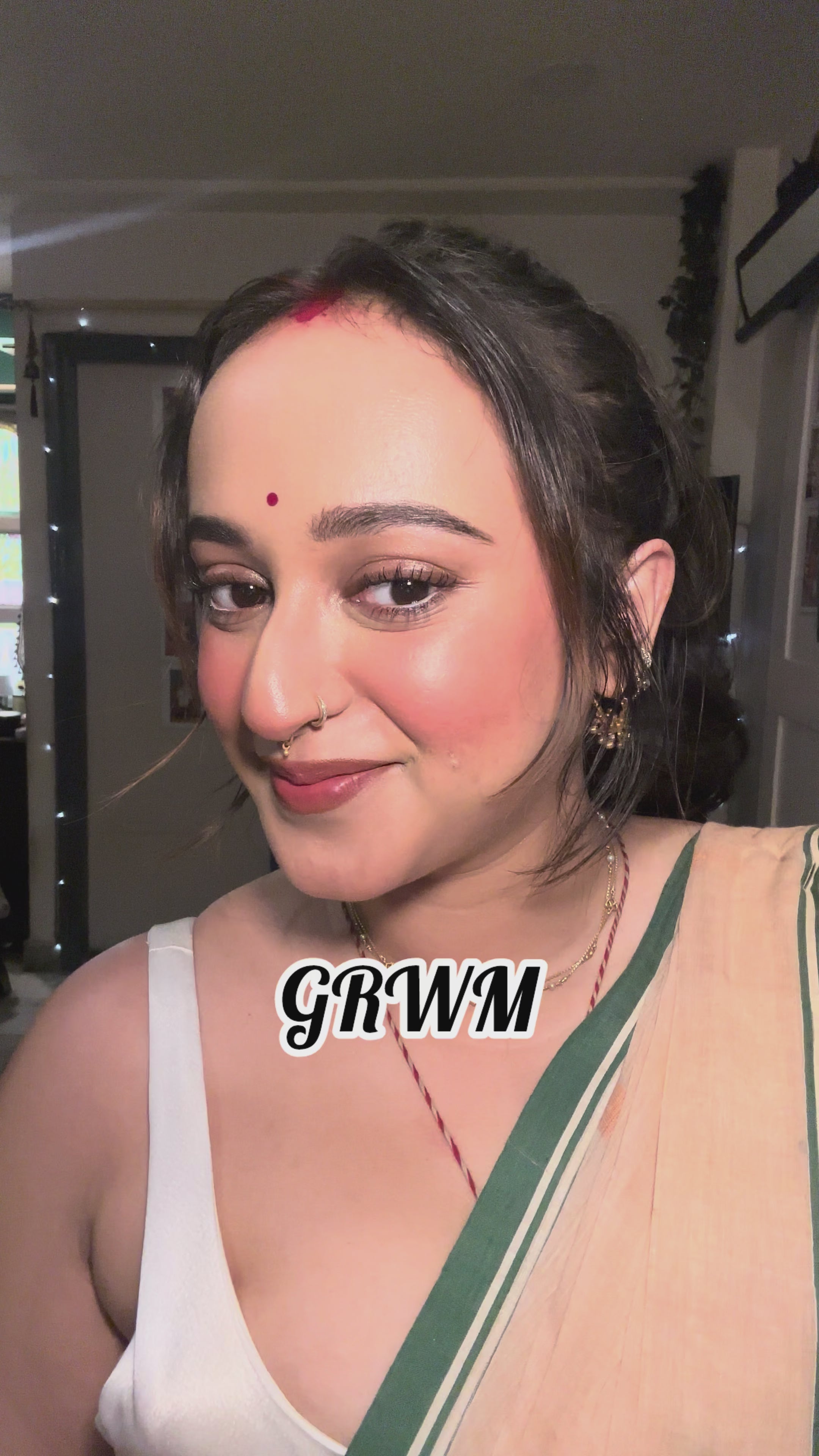 Handloom Malmal Cotton Handwoven Jamdani Saree - Peanut